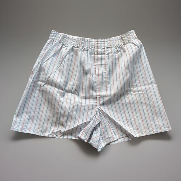 NOS Vintage Boxer Shorts 1970s Permanent Press Size 38 Light Blue Stripe - Picture 1 of 7